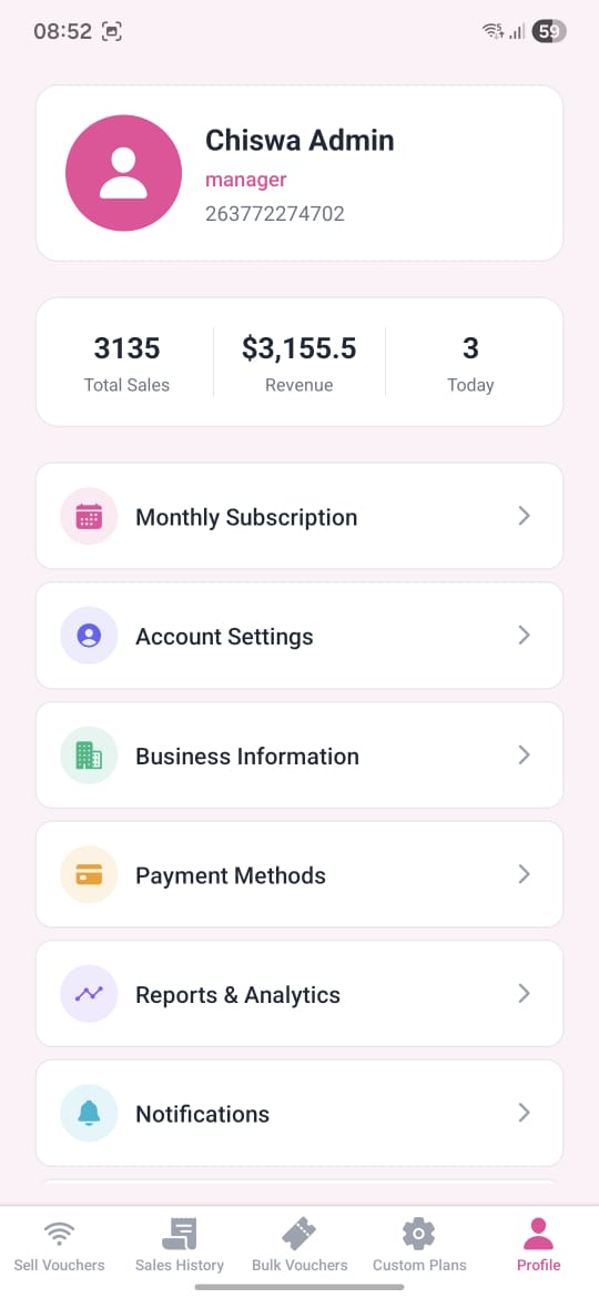 CloudHS Mobile Dashboard